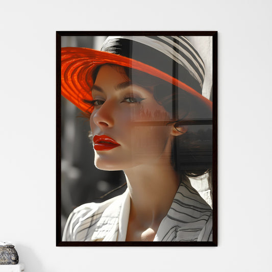 A Poster of beautiful woman - A Woman Wearing A Hat Default Title