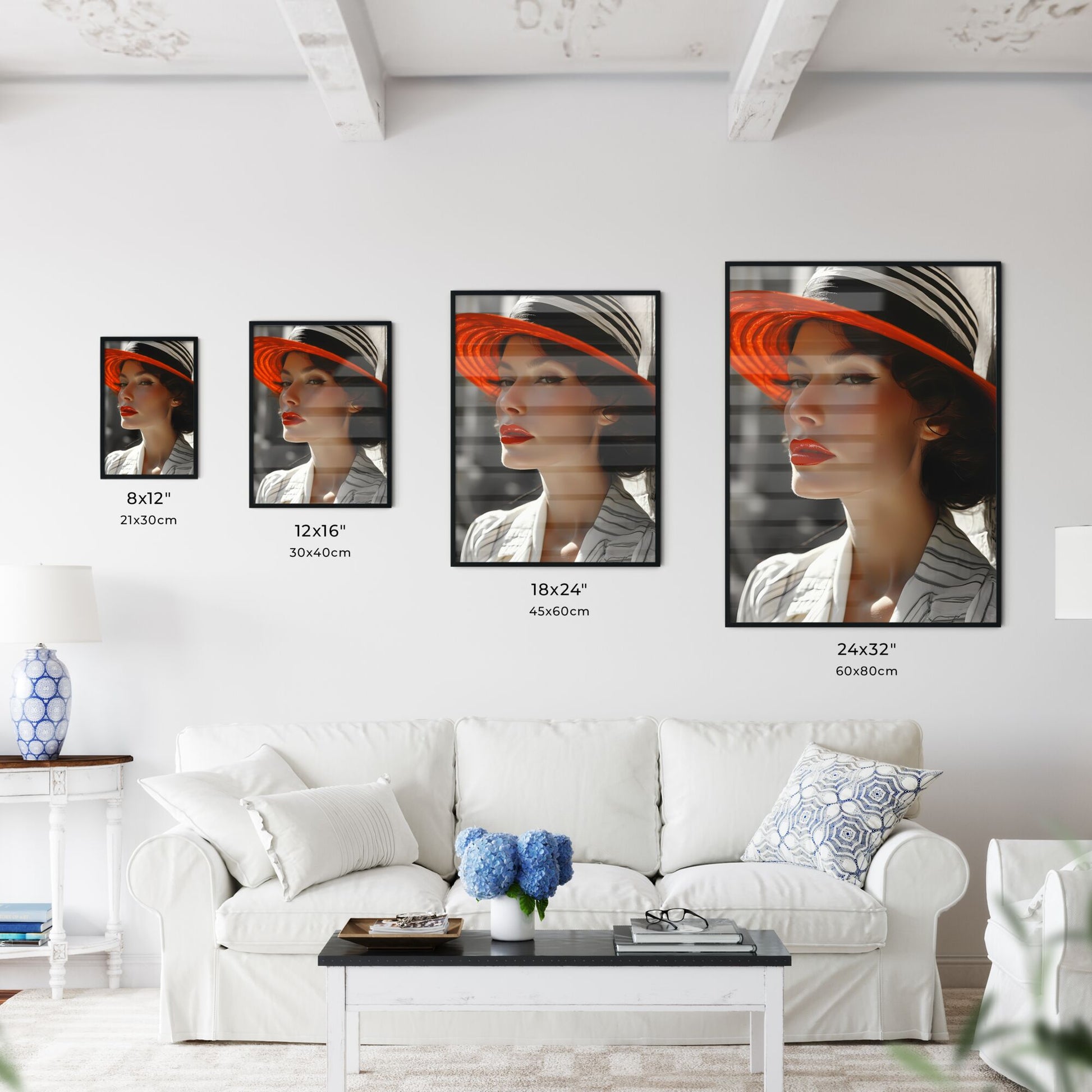 A Poster of beautiful woman - A Woman Wearing A Hat Default Title