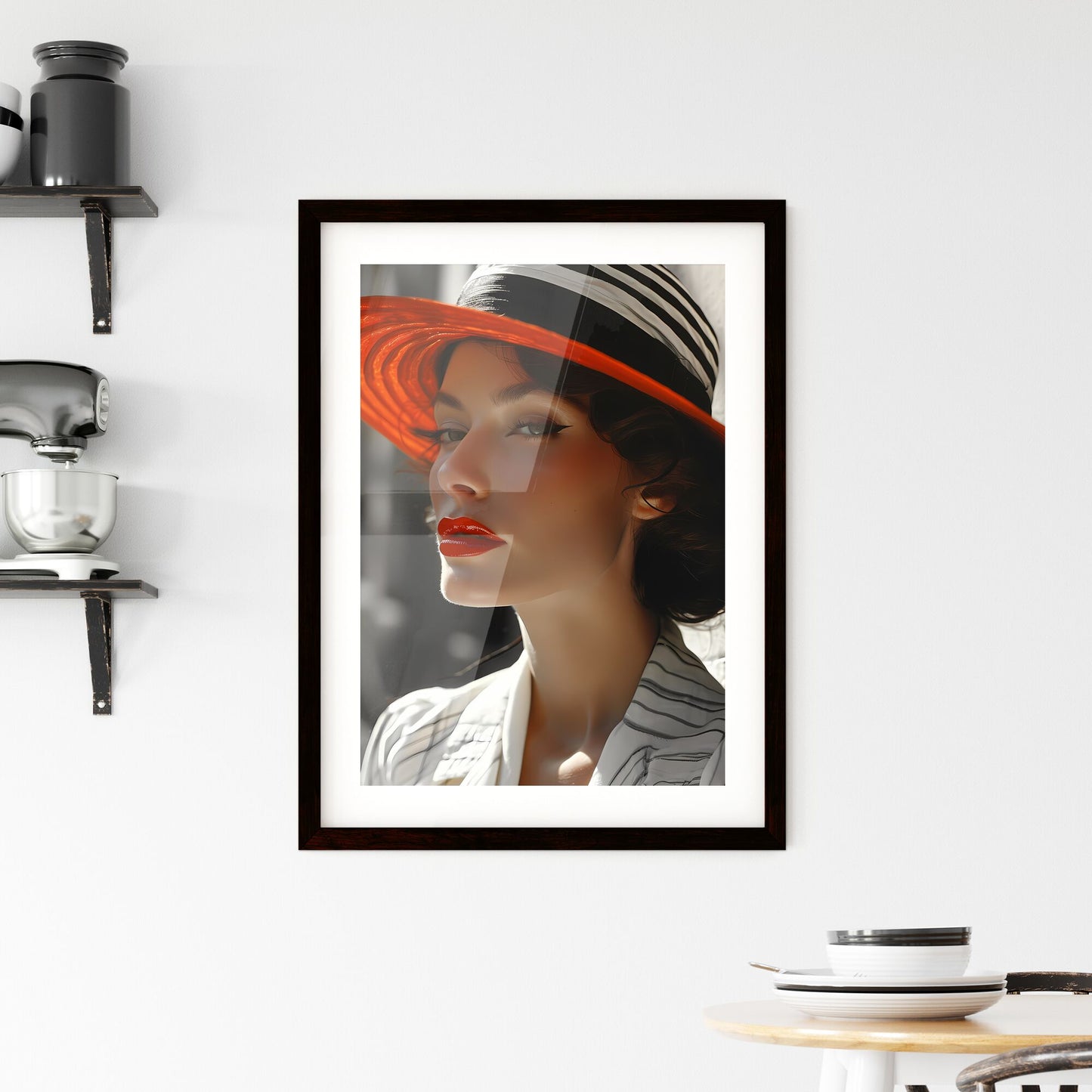 A Poster of beautiful woman - A Woman Wearing A Hat Default Title