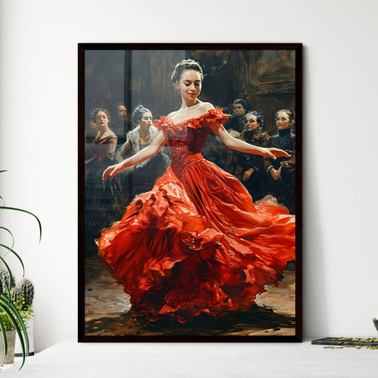 A Poster of French cancan dancers in Moulin  - Framed Art Print