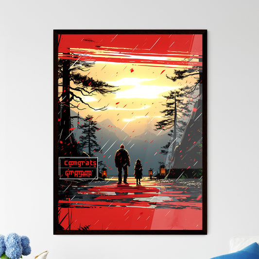 A Poster of the words congratulations dad on - Framed Art Print