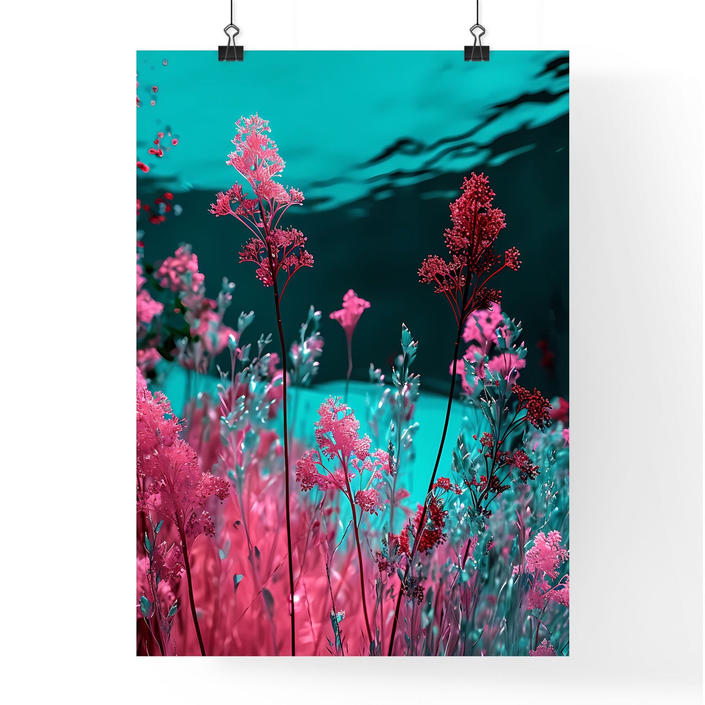 A Poster of tunnel shadows - Pink Flowers In A Pond Default Title