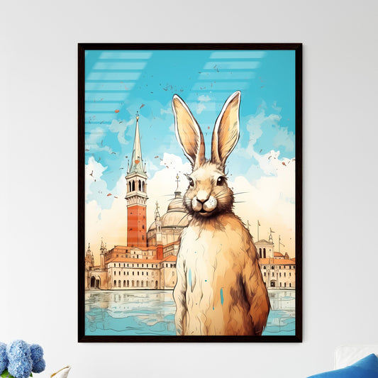 A Poster of stylish easter rabbit with copy space  Wall Art