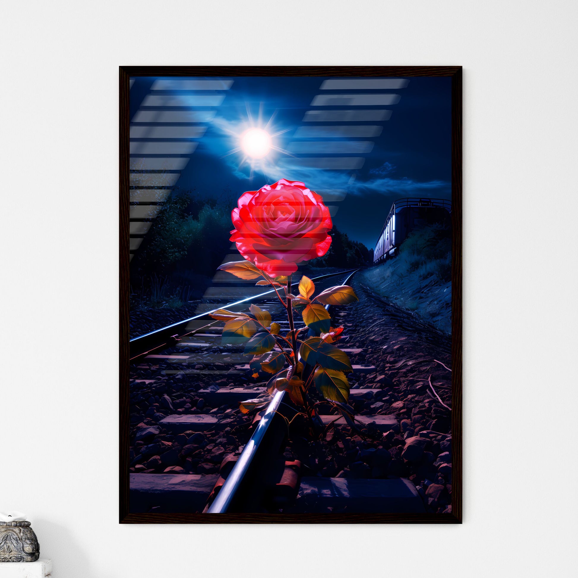 A Poster of In a quiet valley - A Rose Growi - Framed Art Print