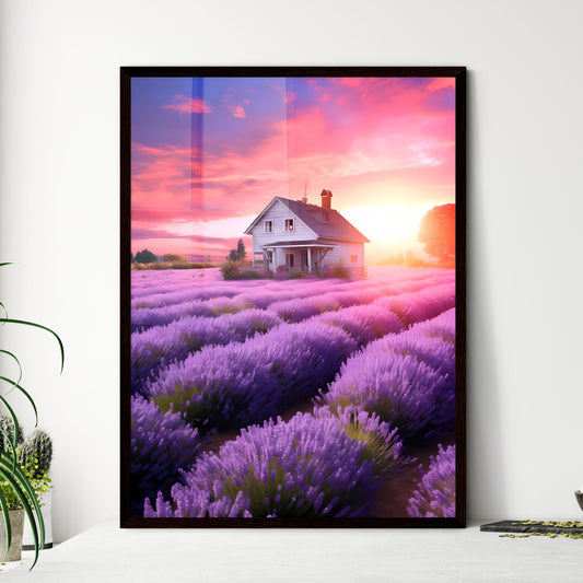 A Poster of large lavender flower sea - A Ho - Framed Art Print