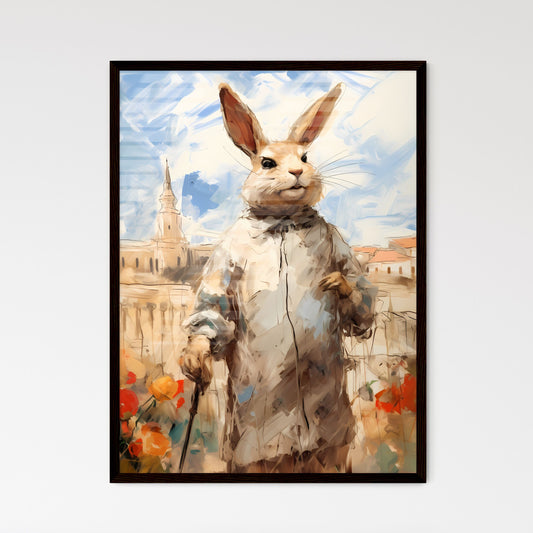 A Poster of stylish easter rabbit with copy space  Wall Art