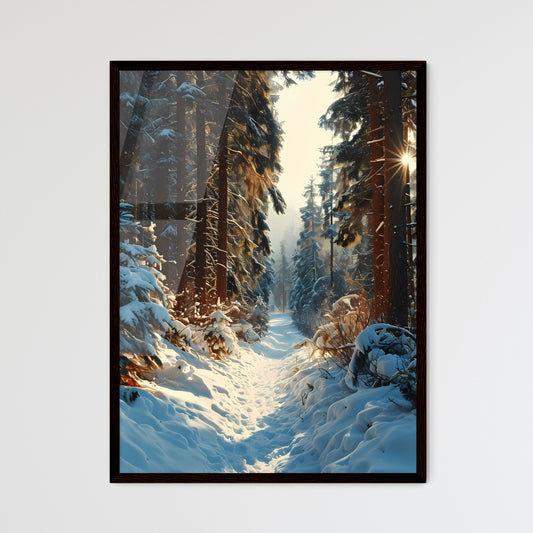 A Poster of winter forrest - A Snow Cover - Framed Art Print