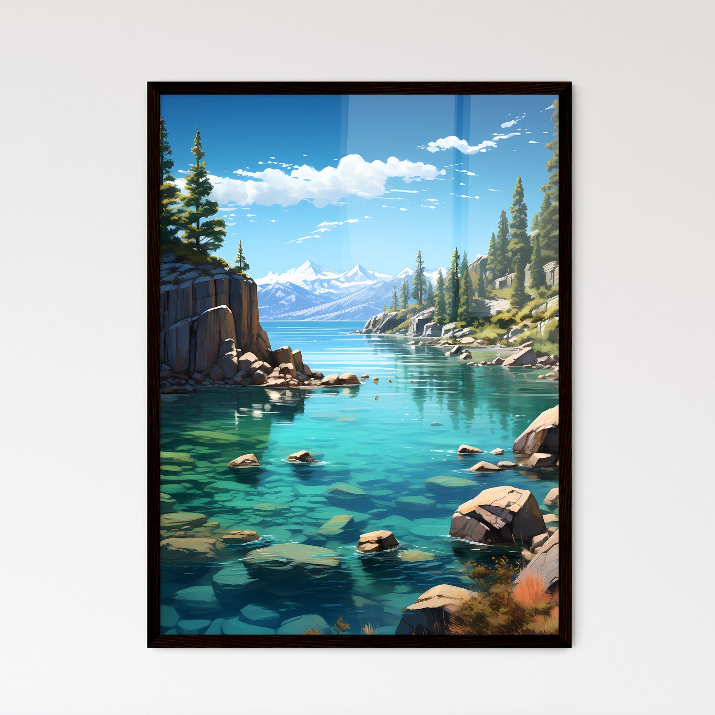 A Poster of Lake Tahoe National Park - A Lak - Framed Art Print