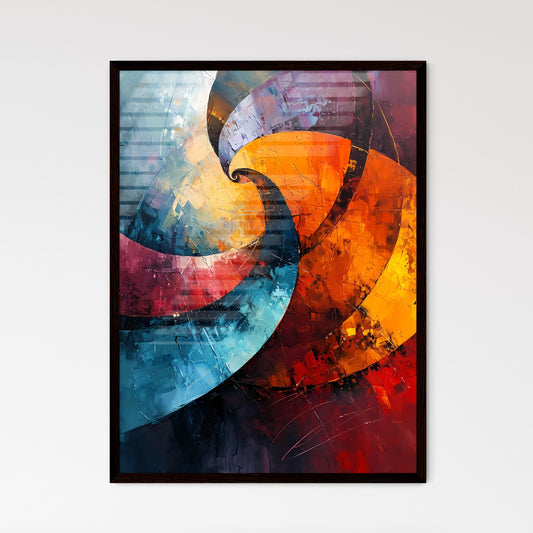 A Poster of abstract art of curved lines - A - Framed Art Print