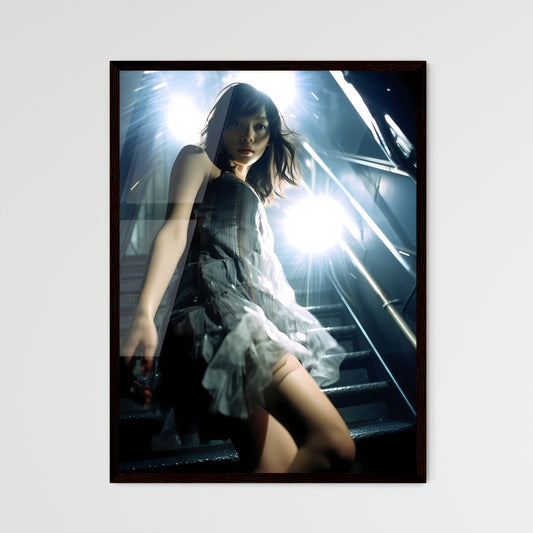 A Poster of A girl in a light dress - A Woma - Framed Art Print