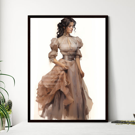 A Poster of Beautiful victorian dress - A Wo - Framed Art Print