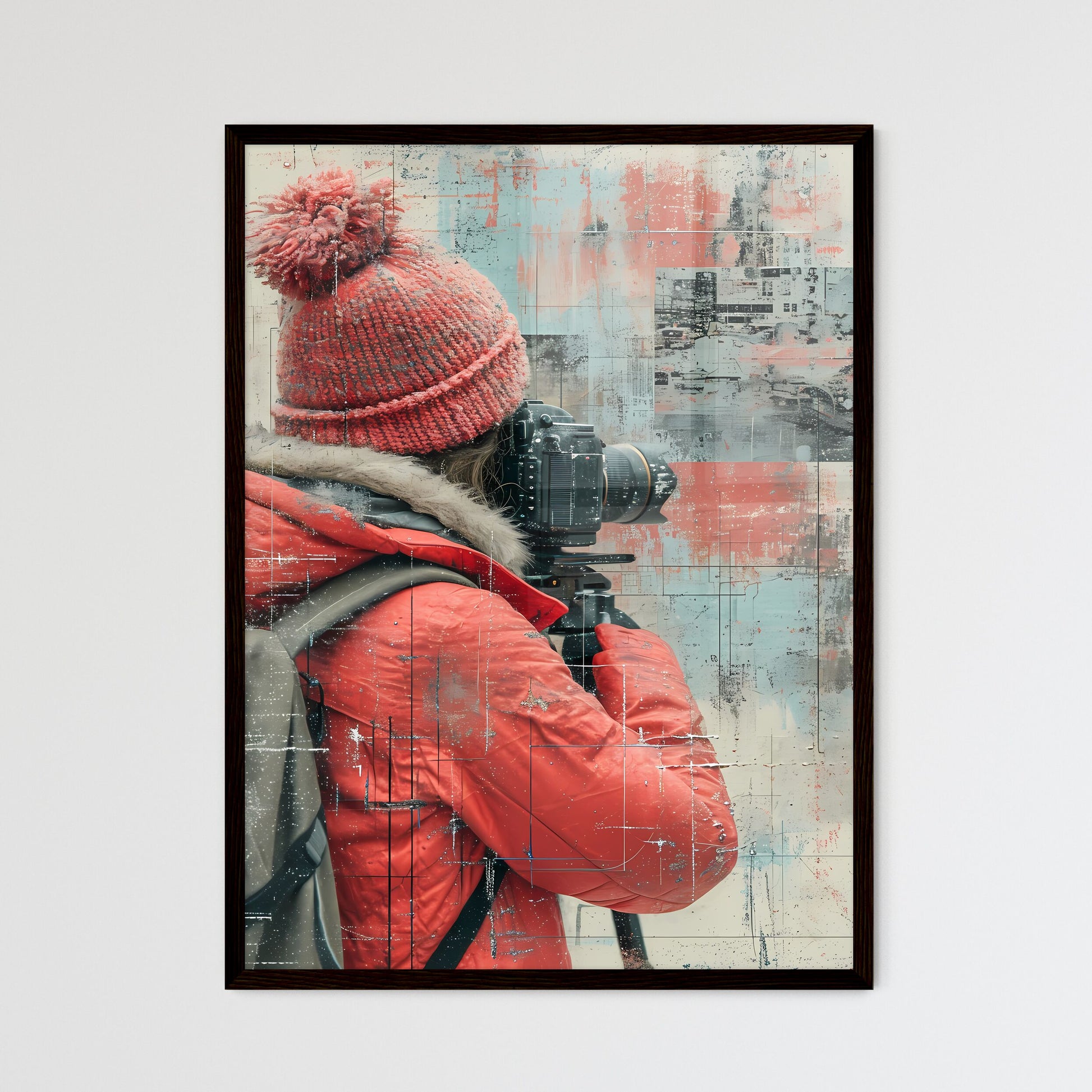 A trendy young person records - Art print of - Framed Art Print