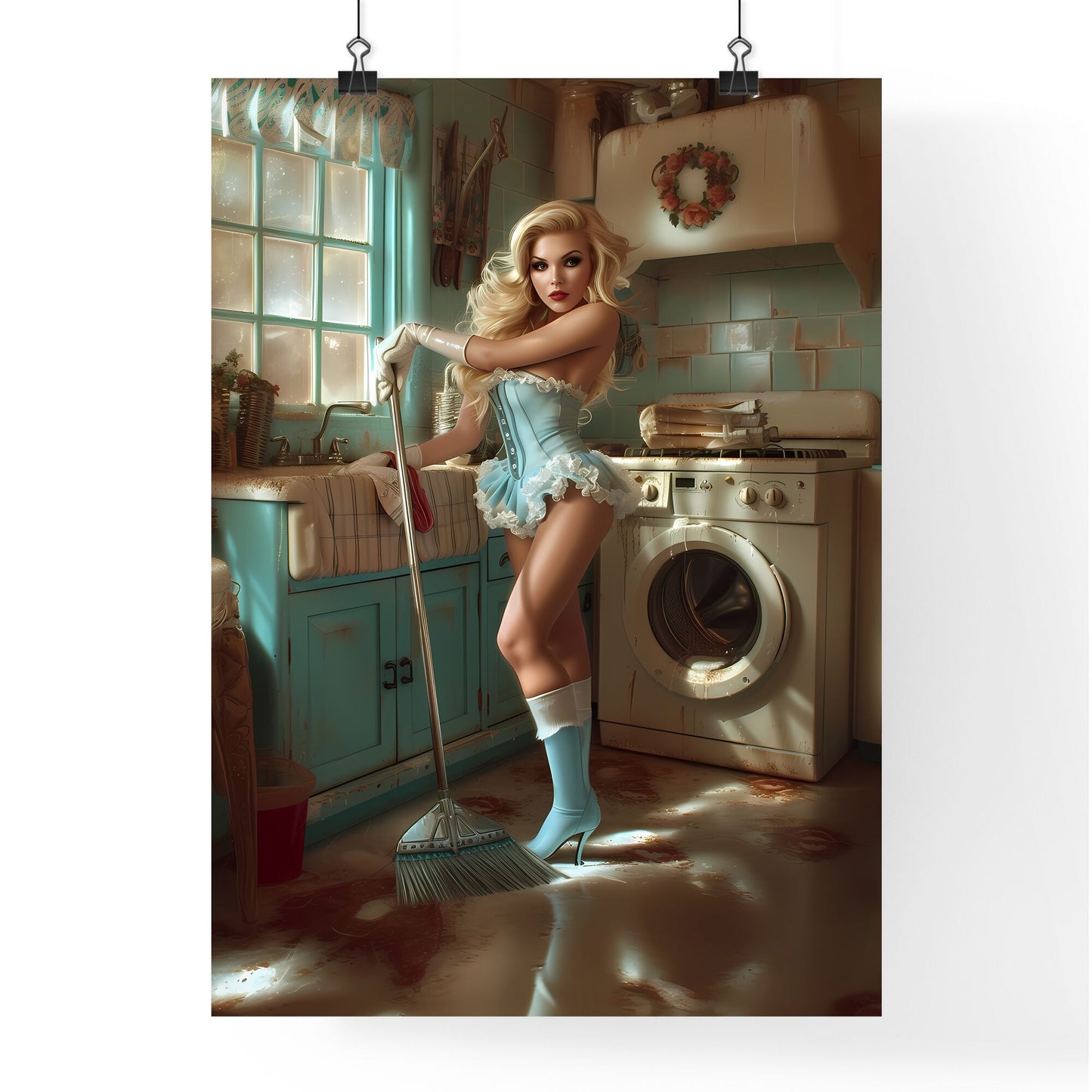 Housewife - Art print of a woman in a kitchen Default Title