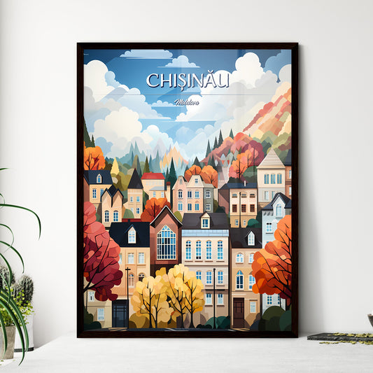 Chișinău, Moldova - Art print of a colorful landscape of a town Framed Art
