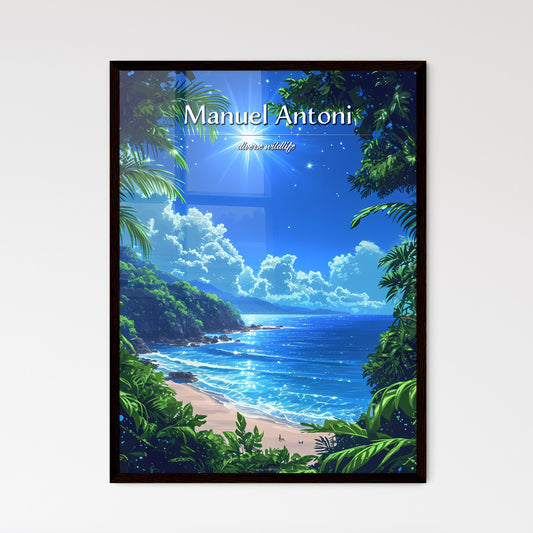 Manuel Antonio Beach - Art print of a beach with trees and a sunny sky Default Title