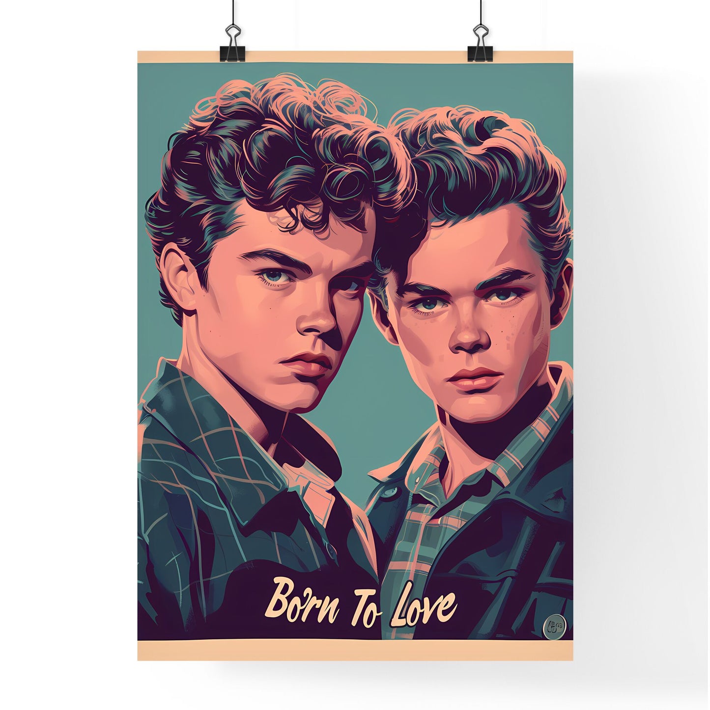LGBT couple Born To Love - Art print of a couple of men looking at the camera Default Title