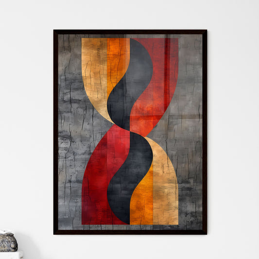 Abstract orange and red wave - Art print of  - Framed Art Print