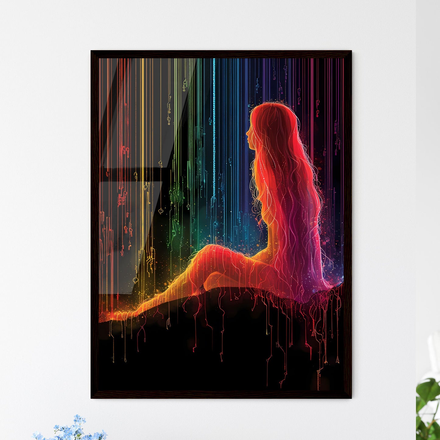 A continous one line minimalist illustration - Framed Art Print