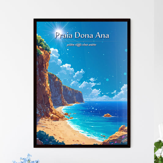 Praia Dona Ana Beach - Art print of a beach with rocks and a body of water Default Title