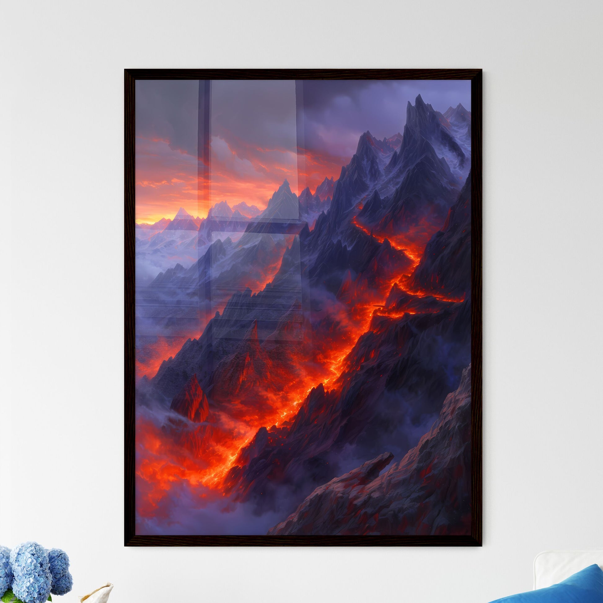 Ancient Israel - Art print of a mountain with lava coming out of it Default Title