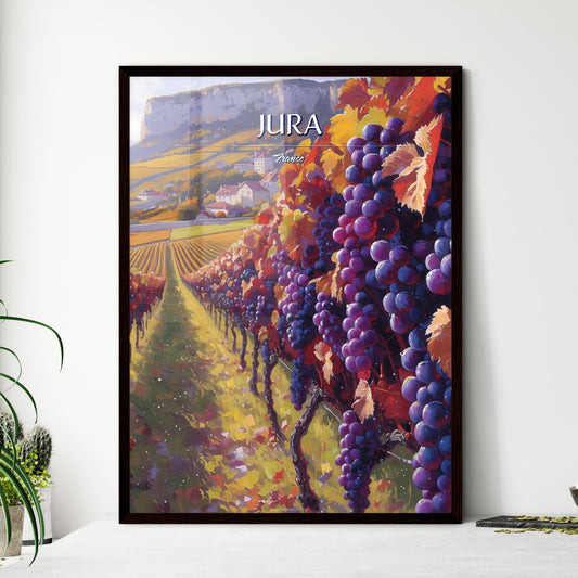 Jura, France - Art print of a vineyard with grapes on the vine Default Title