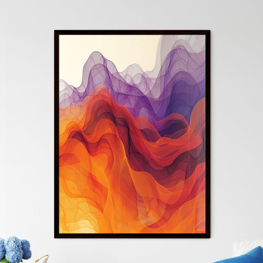 Abstract orange and red wave - Art print of  - Framed Art Print