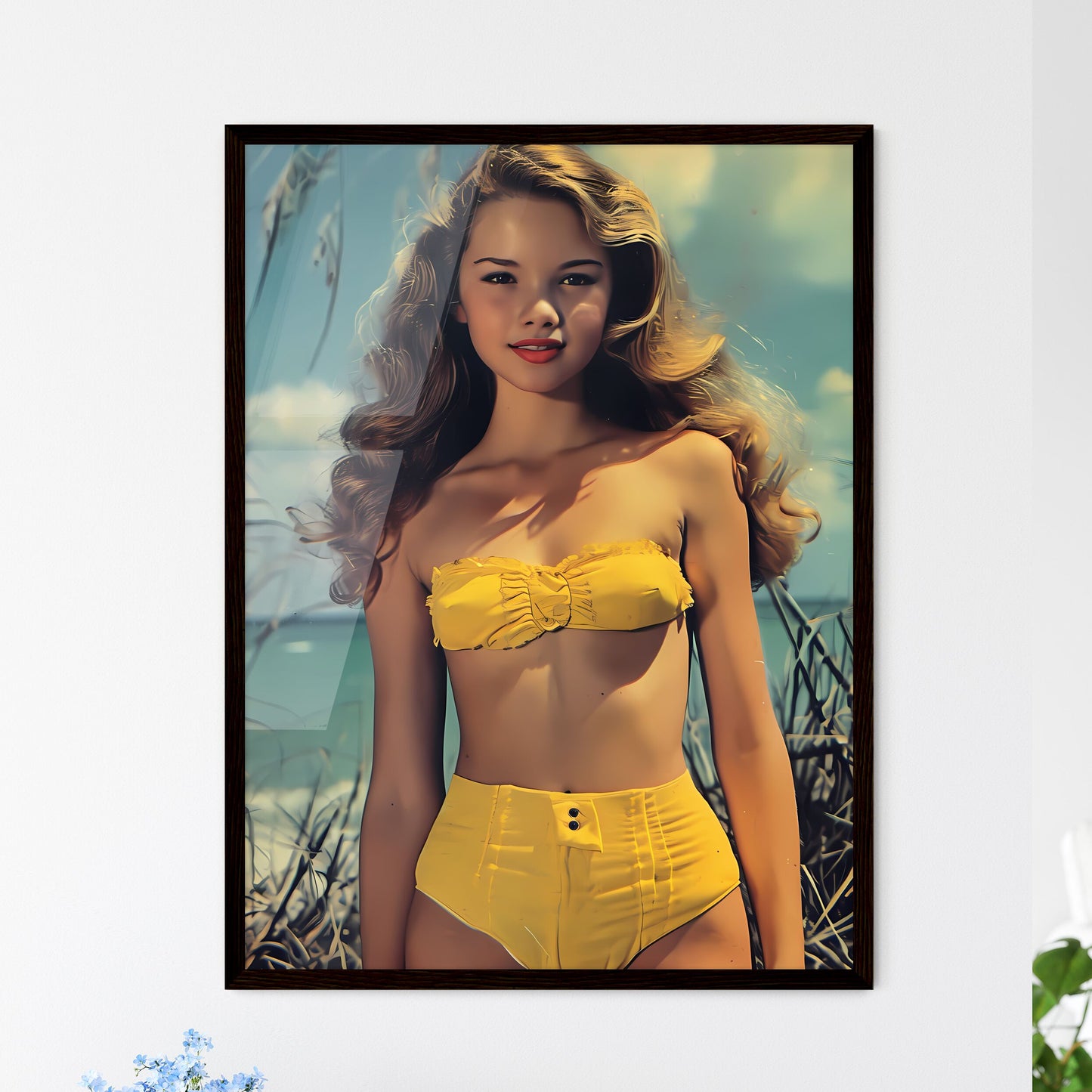 Beach Painting - Framed Art Print