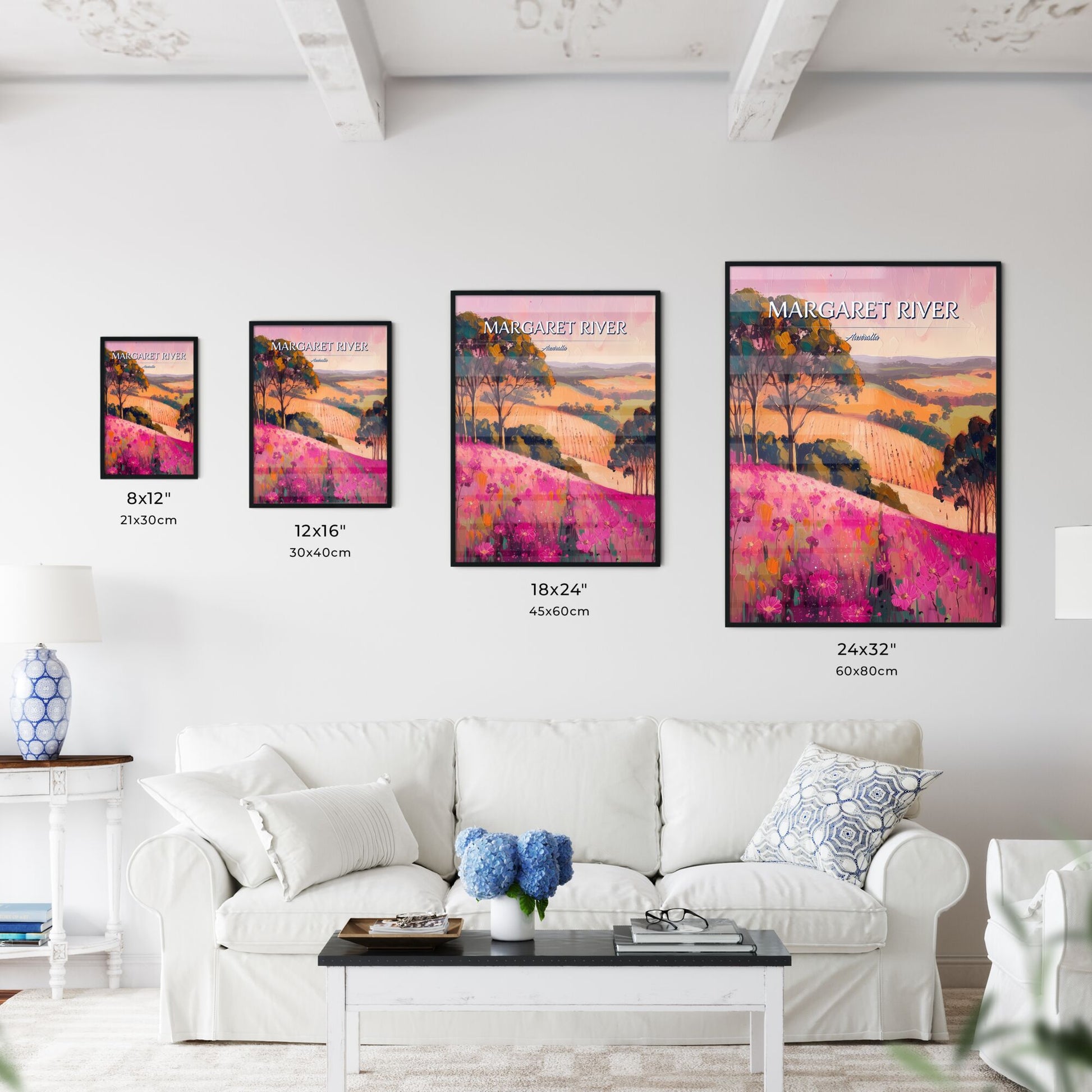 Margaret River, Australia - Art print of a painting of a field of flowers Default Title