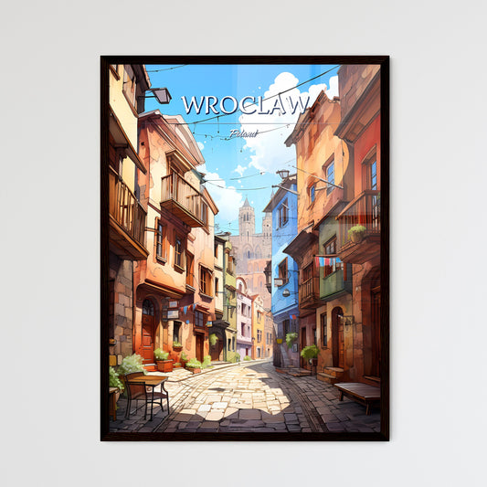 Wroclaw, Poland - Art print of a street with buildings and a castle in the background Default Title
