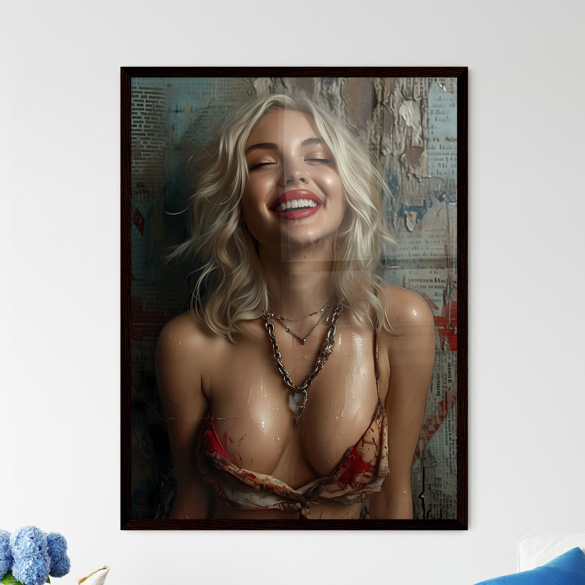 Fresco mixed with realism and pop art - Art  - Framed Art Print