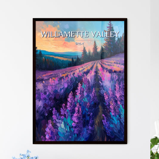 Willamette Valley, USA - Art print of a painting of a field of lavender Default Title