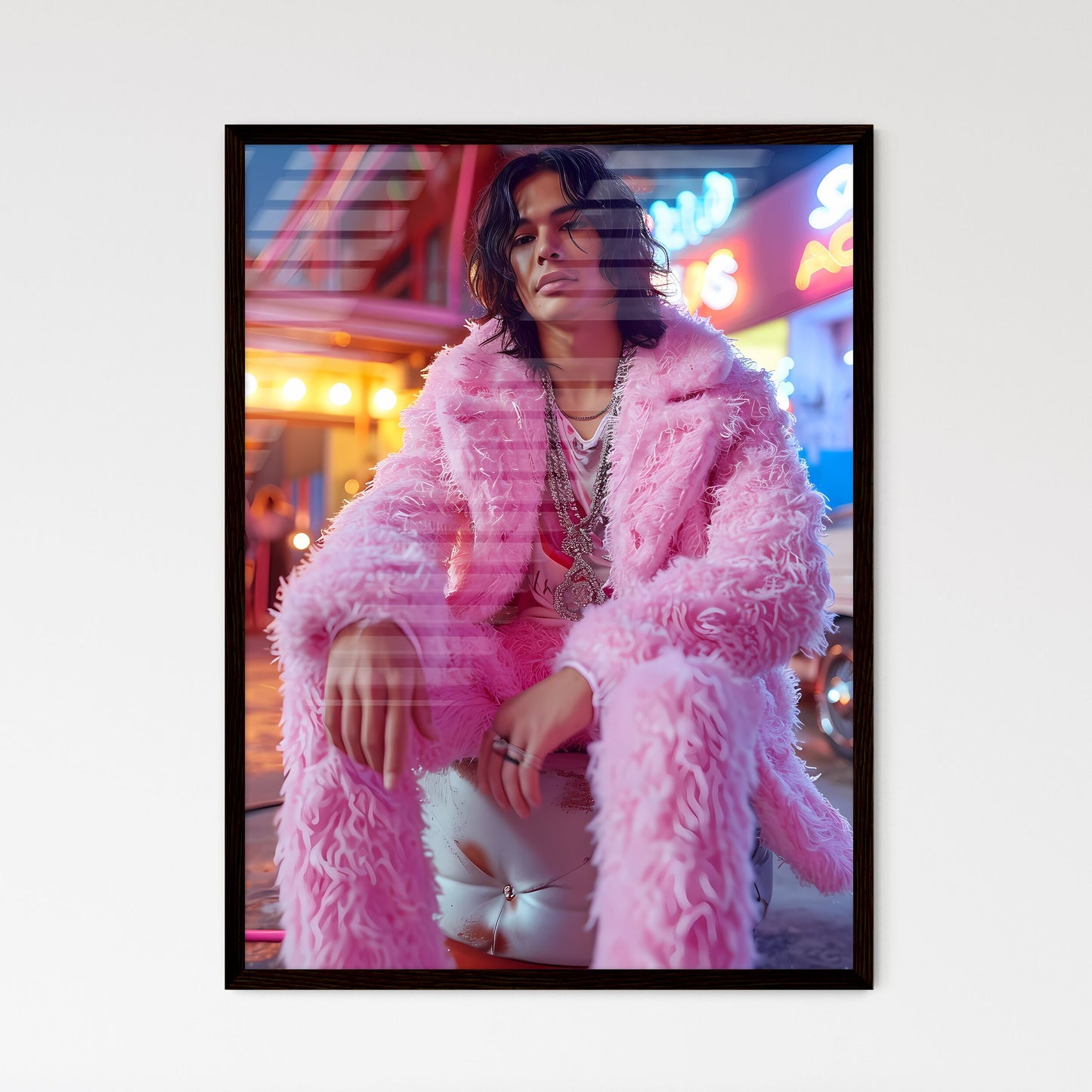 A TRENDY young ACTOR - Art print of a man in - Framed Art Print