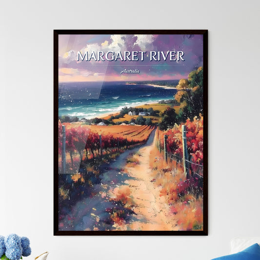 Margaret River, Australia - Art print of a painting of a vineyard and a beach Default Title