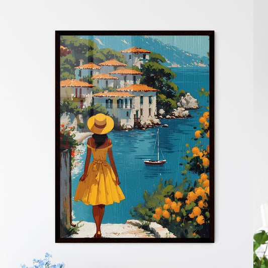 Orange Tree Vintage Art - Art print of a wom - Framed Art Print