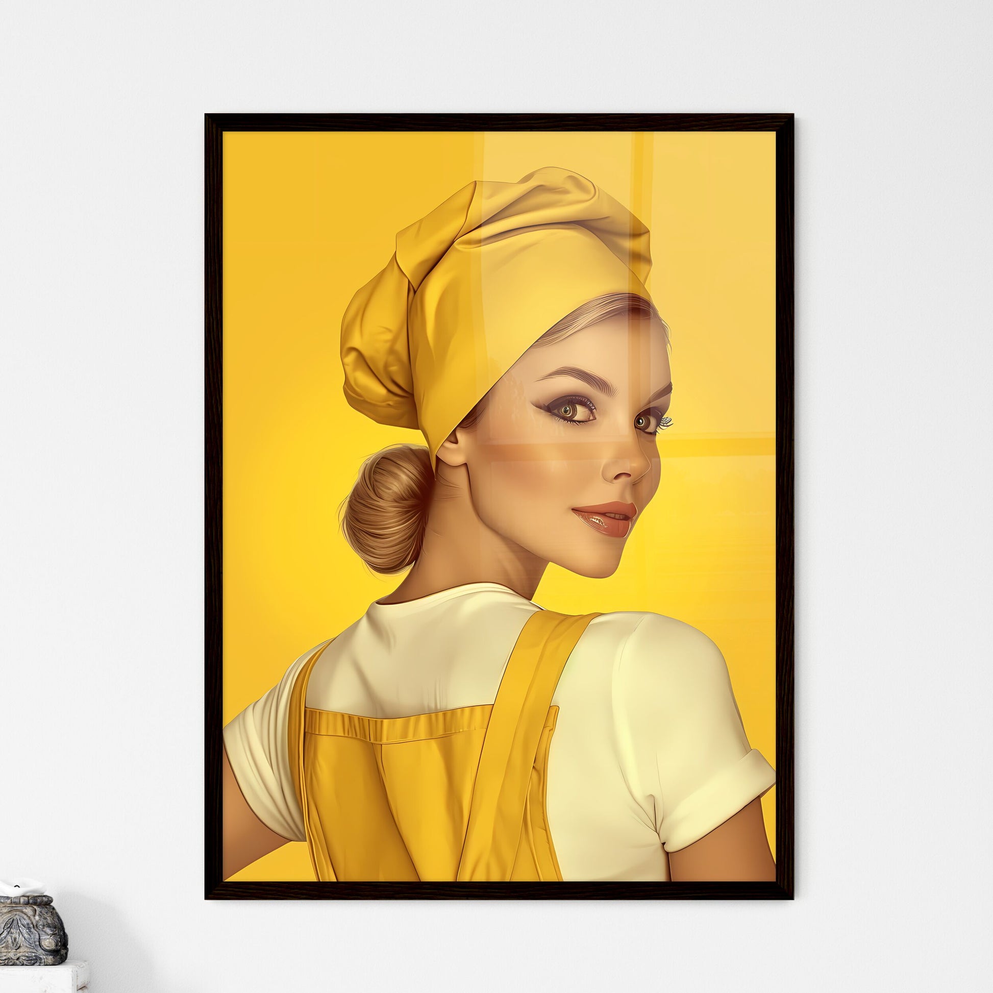 Amazing pin up girl illustration - Framed Art Print