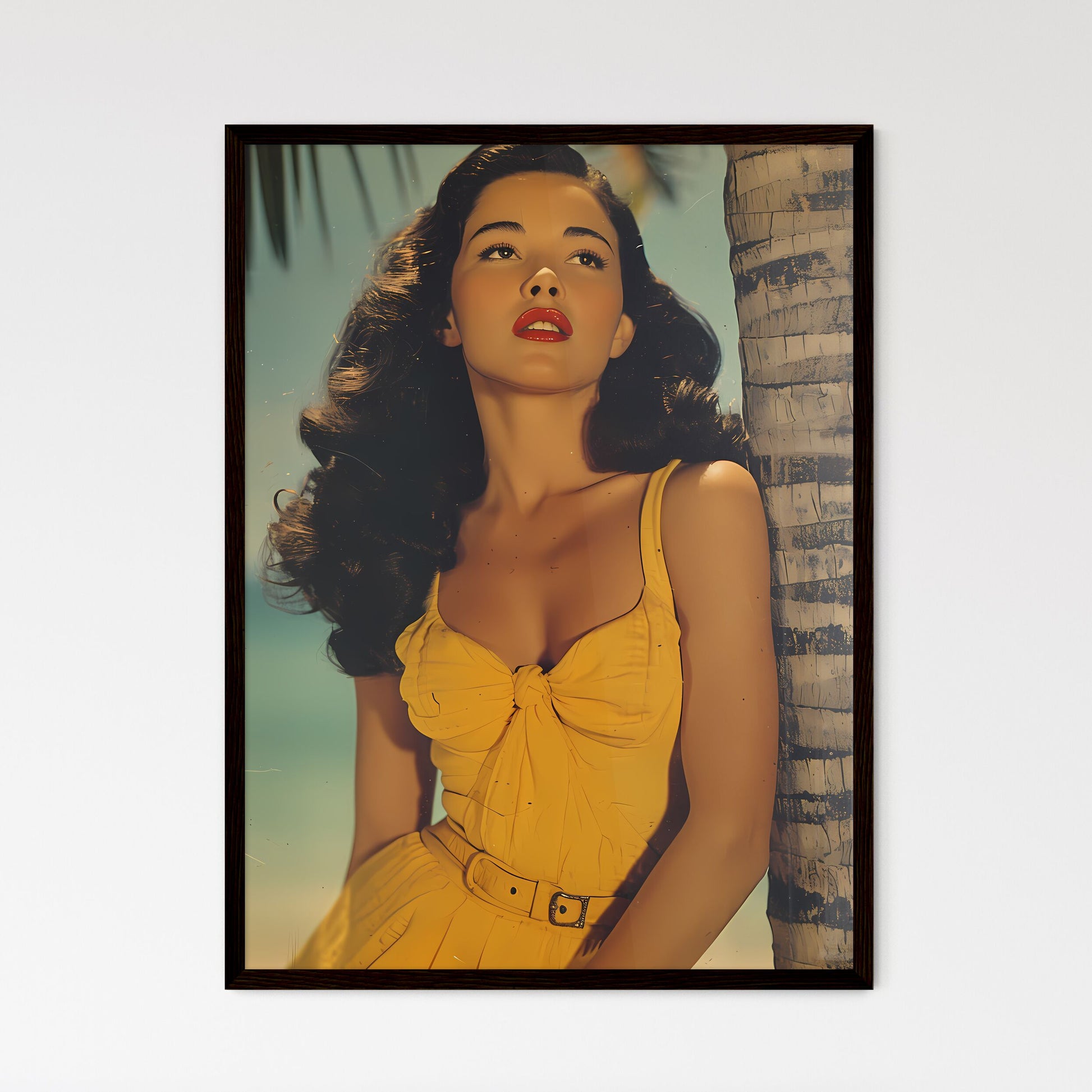 A day at the marina - Art print of a woman i - Framed Art Print