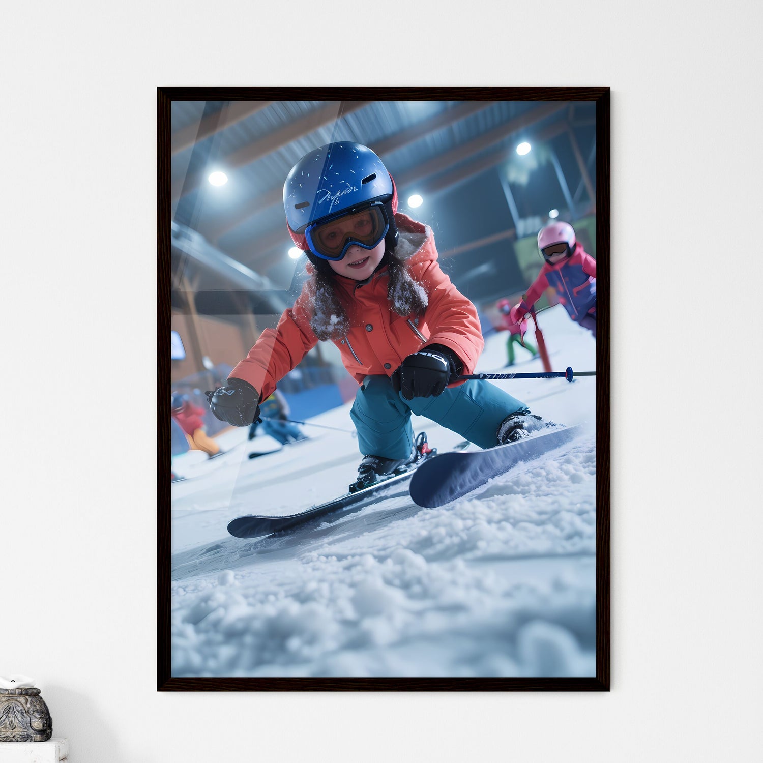 In the indoor ski resort - Framed Art Print
