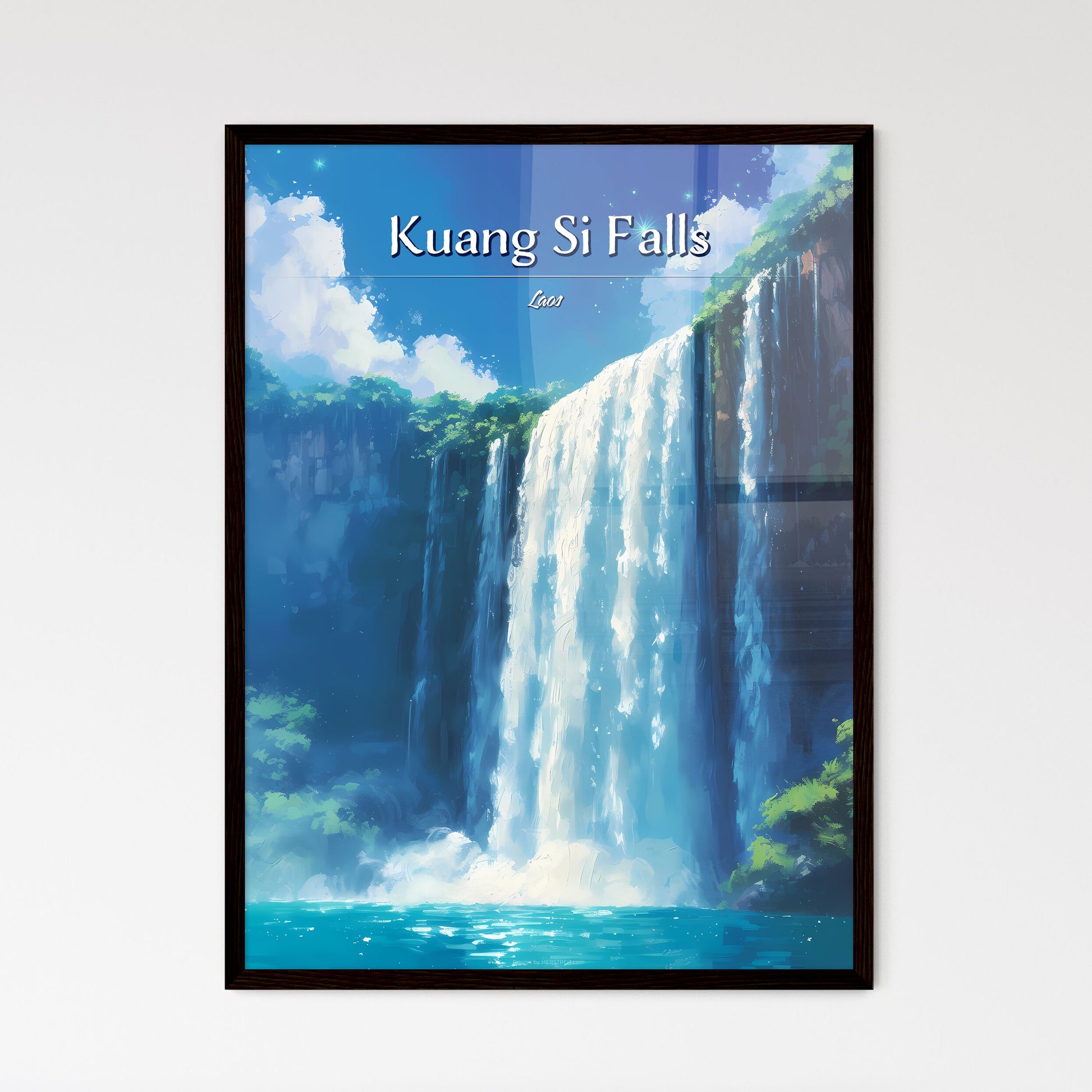 Kuang Si Falls - Framed Art Print