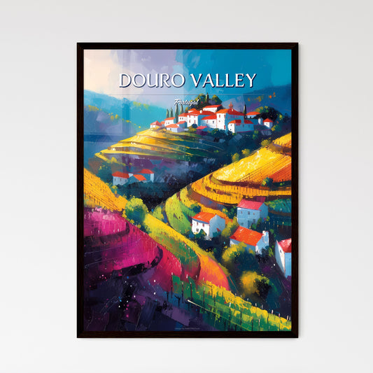 Douro Valley, Portugal - Art print of a painting of a village on a hillside Default Title