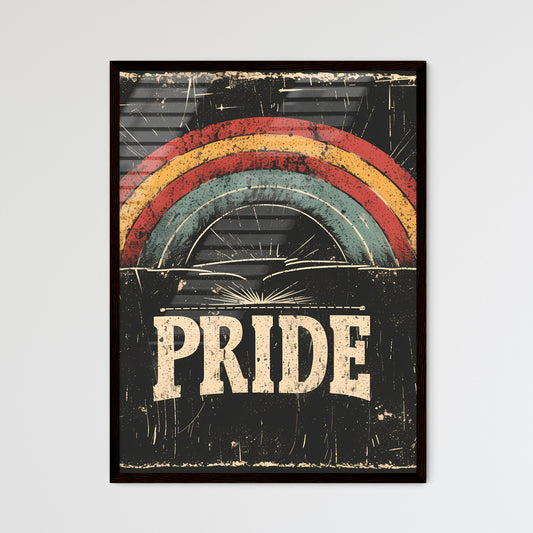 Rainbow with big letters pride vector art - Art print of a rainbow on a black background Default Title