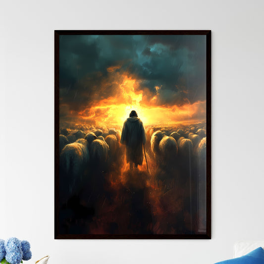 And the shepherds came and drove them away - - Framed Art Print