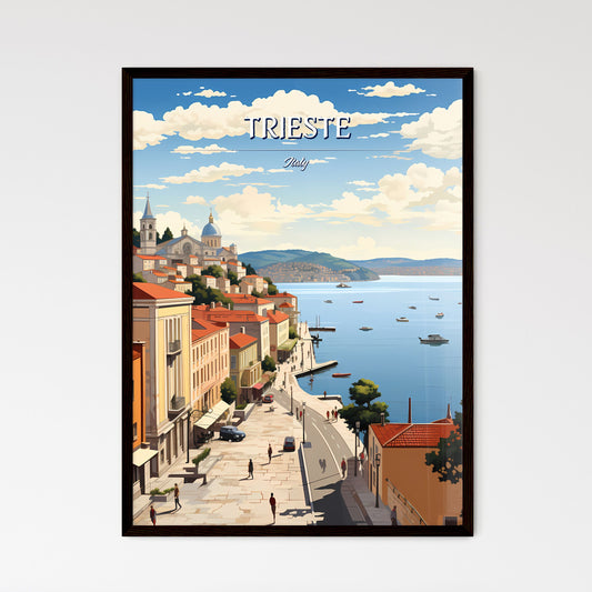 Trieste, Italy - Art print of a city by the water Framed Art