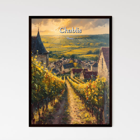 Chablis, France - Art print of a painting of a vineyard Default Title