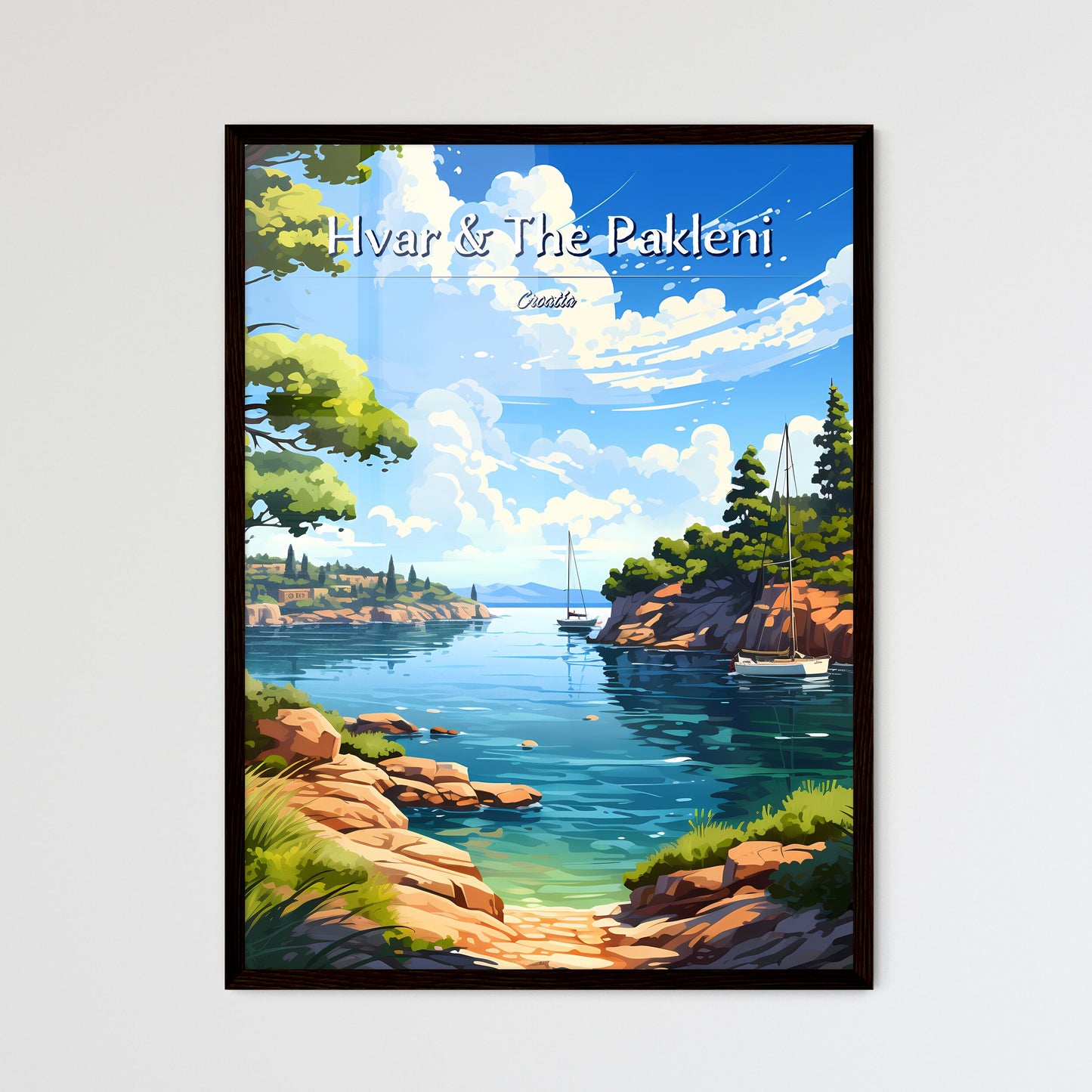 Hvar & The Pakleni Islands - Framed Art Print
