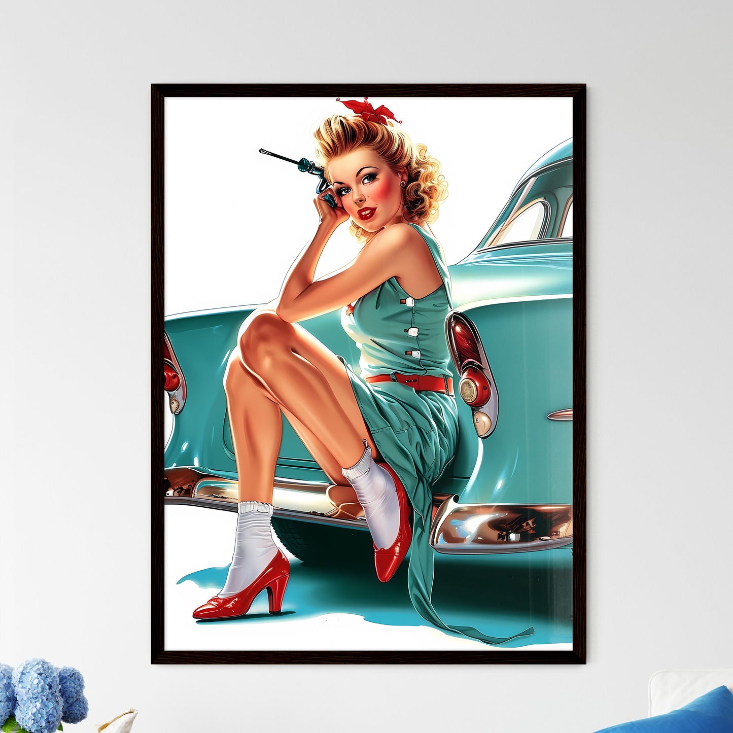 Pintwear 1950's beautiful vintage girl - Art - Framed Art Print