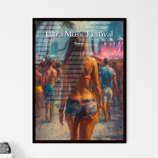 Ultra Music Festival - Art print of a woman walking in front of a crowd of people Default Title