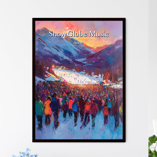 SnowGlobe Music Festival - Art print of a group of people walking on snow Default Title