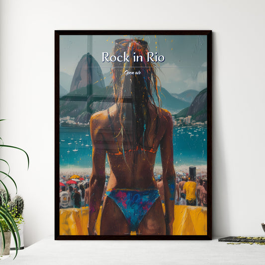Rock in Rio - Art print of a woman in a garment looking at a crowd of people Default Title