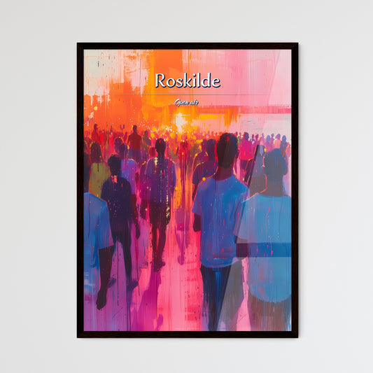 Roskilde - Art print of a group of people walking in a crowd Default Title