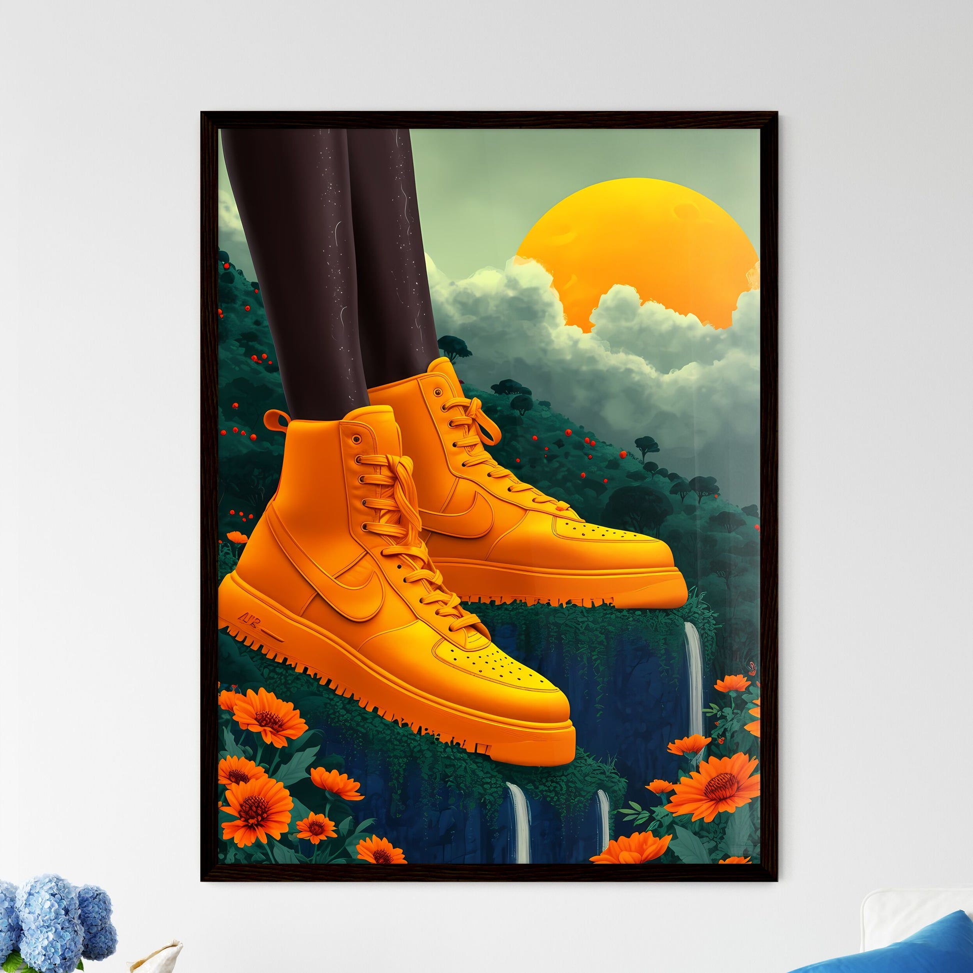 A trendy young person records - Art print of - Framed Art Print